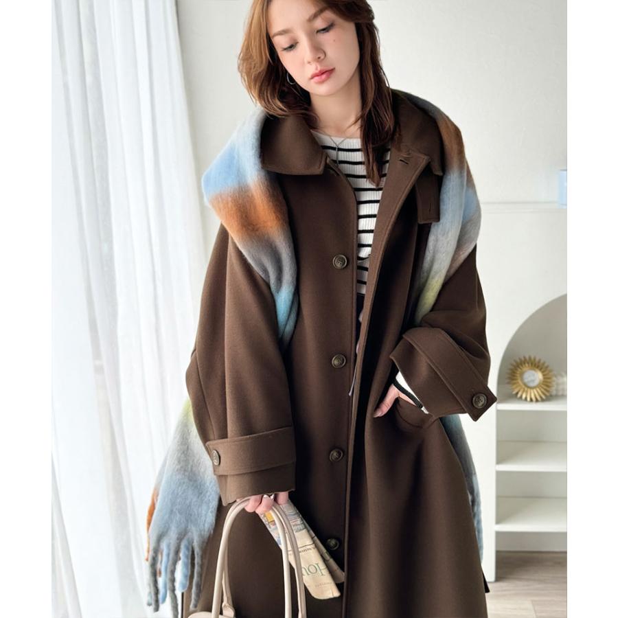 【 クラシカルエルフ classical elf 】 トップス アウター レディース 衿 2way 比翼 スタンド ウール調 ステンカラー コート ロング丈 | classicalelf | 13