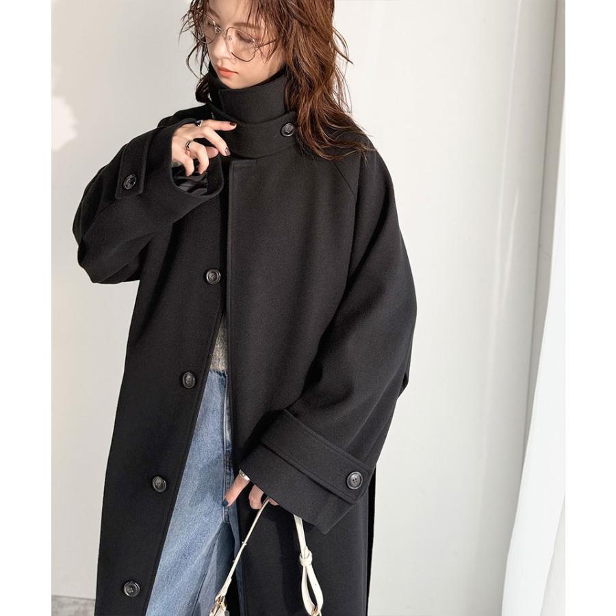 【 クラシカルエルフ classical elf 】 トップス アウター レディース 衿 2way 比翼 スタンド ウール調 ステンカラー コート ロング丈 | classicalelf | 08