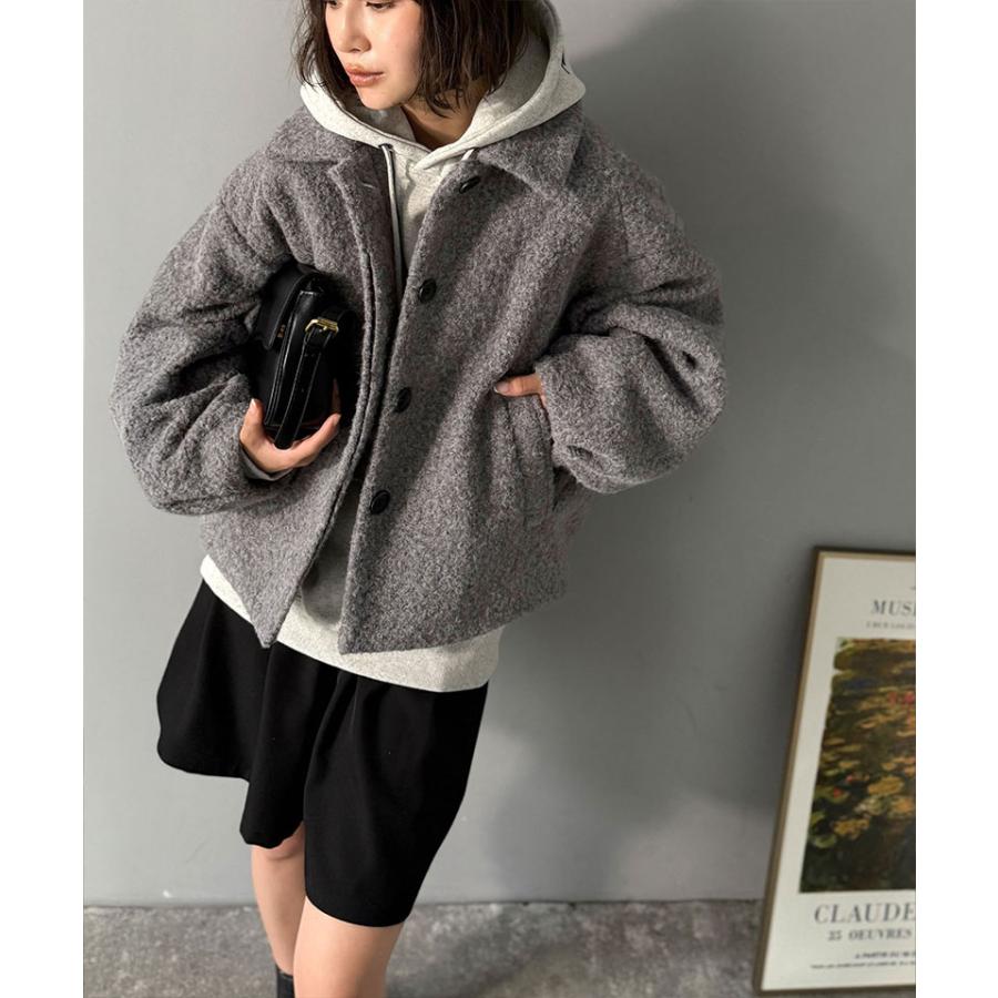 【 クラシカルエルフ classical elf 】ジャケット レディース 秋 アウター ボリューム感 コクーン 襟付き ボアコート 長袖 ブルゾン コンパクト丈 | classicalelf | 13