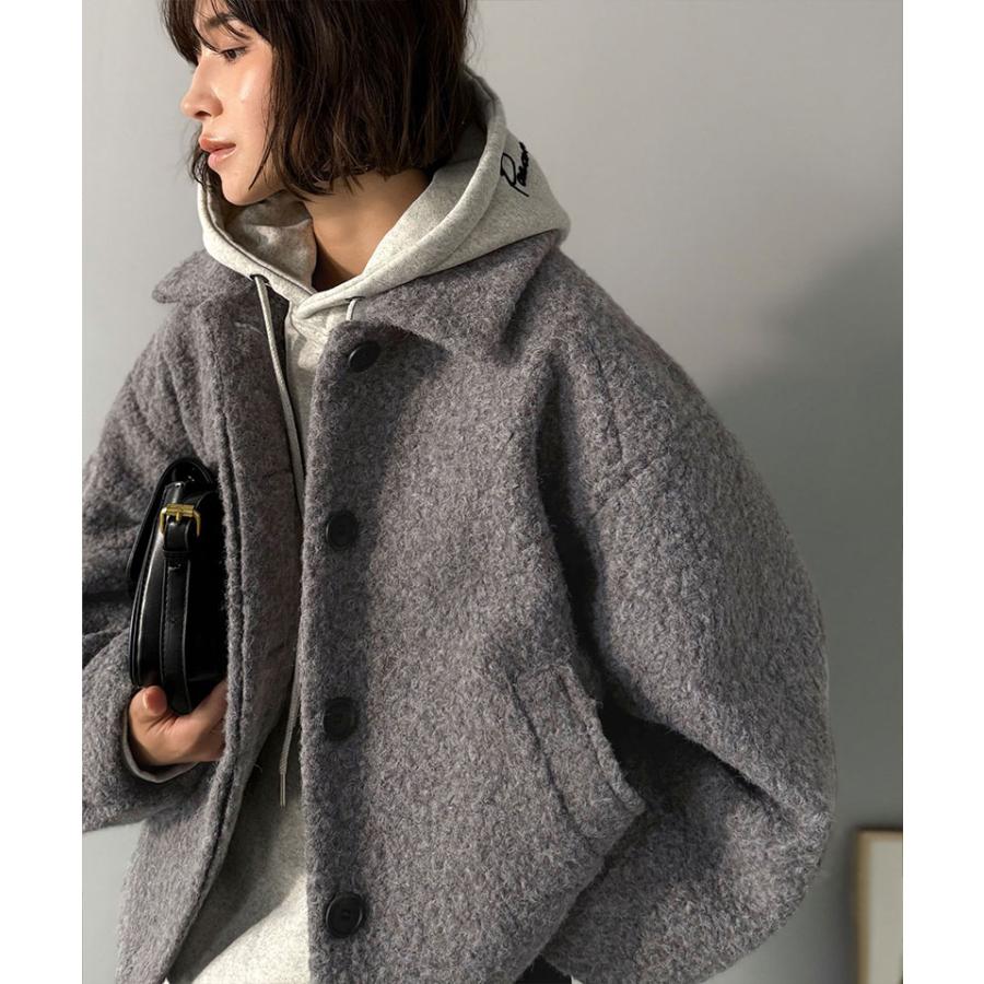 【 クラシカルエルフ classical elf 】ジャケット レディース 秋 アウター ボリューム感 コクーン 襟付き ボアコート 長袖 ブルゾン コンパクト丈 | classicalelf | 14