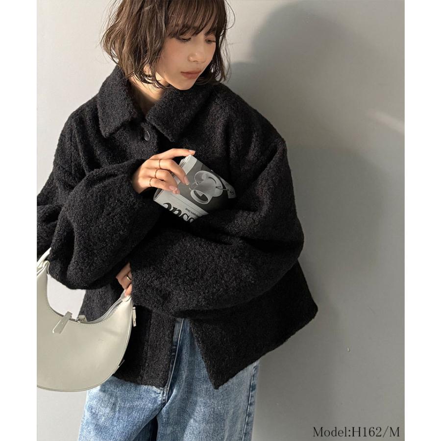 【 クラシカルエルフ classical elf 】ジャケット レディース 秋 アウター ボリューム感 コクーン 襟付き ボアコート 長袖 ブルゾン コンパクト丈 | classicalelf | 07