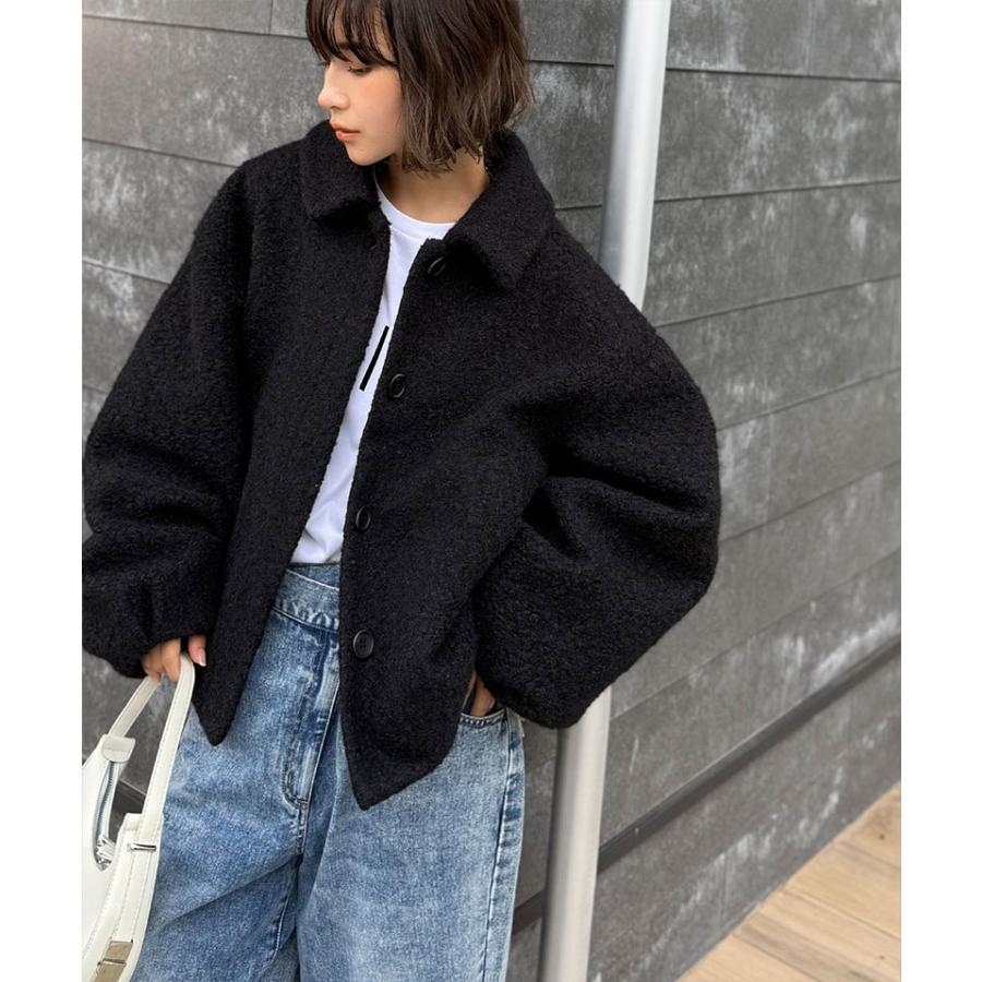 【 クラシカルエルフ classical elf 】ジャケット レディース 秋 アウター ボリューム感 コクーン 襟付き ボアコート 長袖 ブルゾン コンパクト丈 | classicalelf | 08