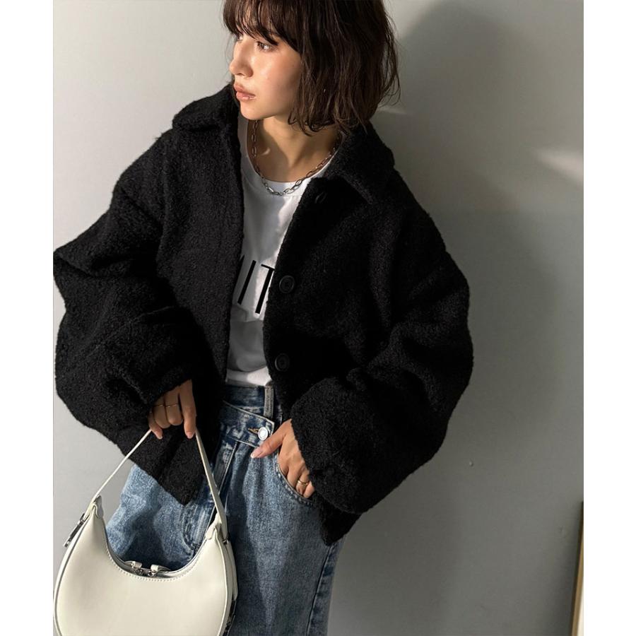 【 クラシカルエルフ classical elf 】ジャケット レディース 秋 アウター ボリューム感 コクーン 襟付き ボアコート 長袖 ブルゾン コンパクト丈 | classicalelf | 09