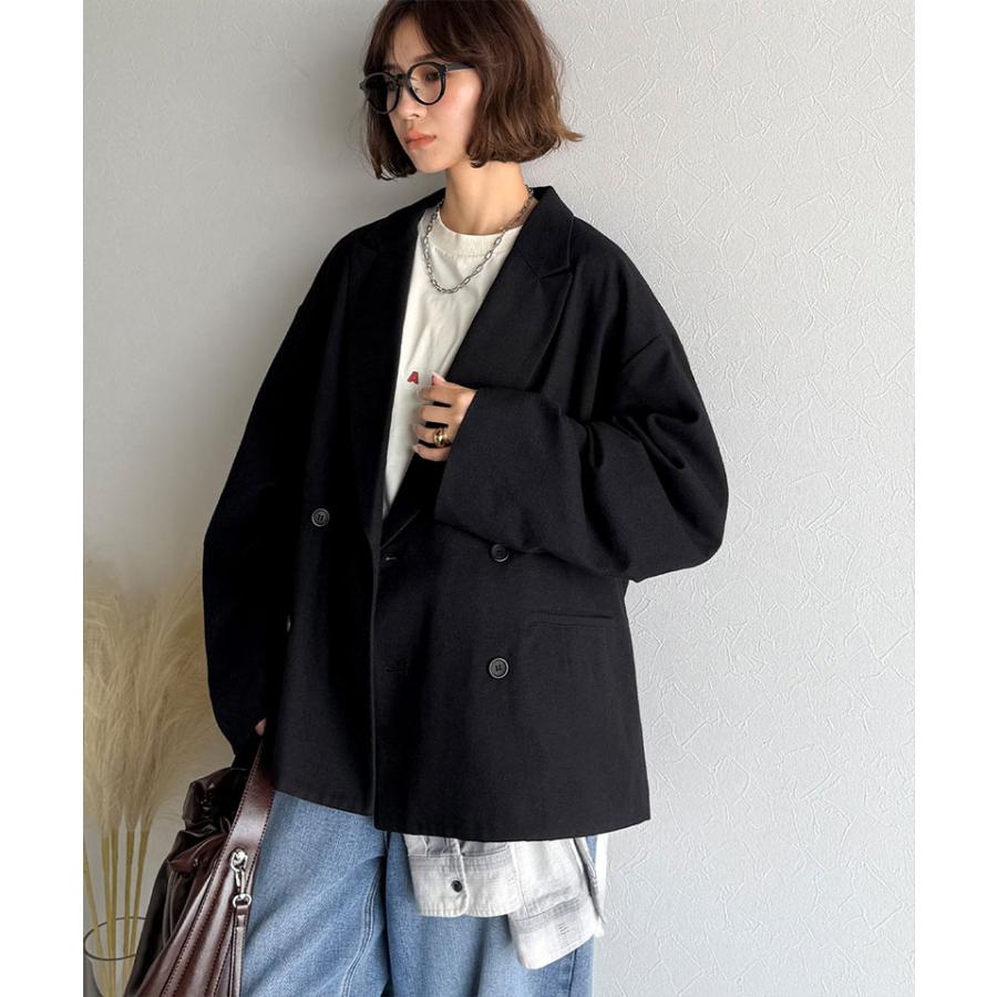 【 クラシカルエルフ classical elf 】アウター ジャケット レディース 袖 タック ダブル ボタン テーラード JK 長袖 羽織り 着回し ロングシーズン | classicalelf | 05