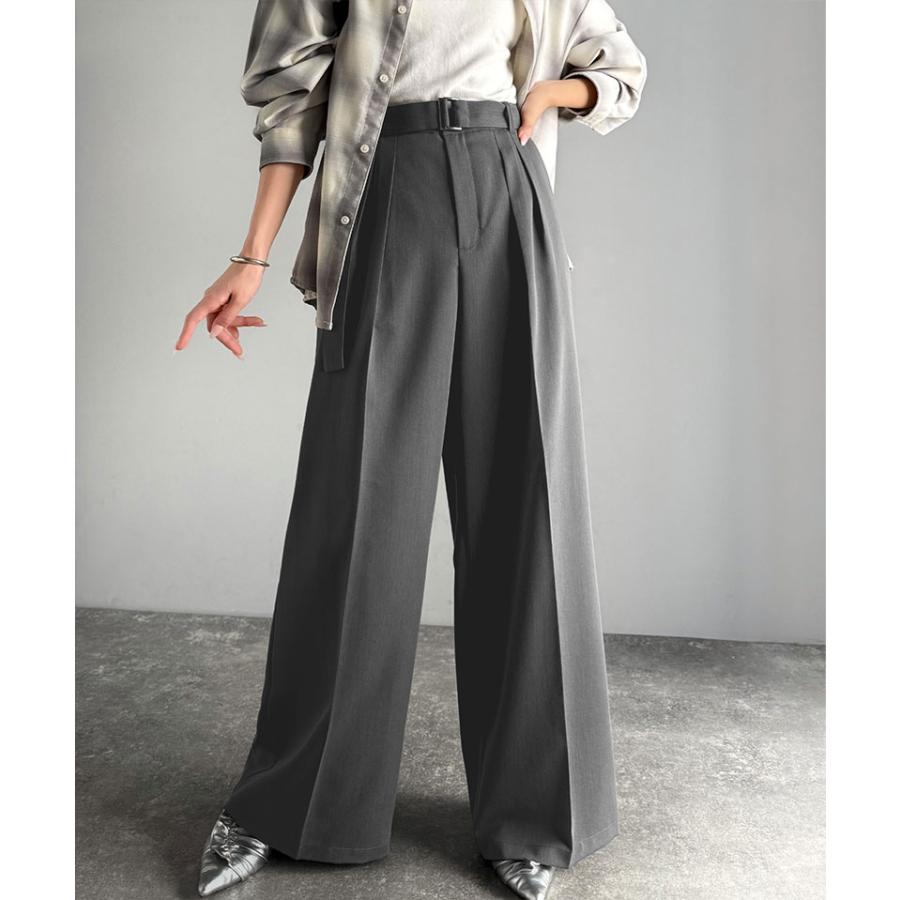 【 クラシカルエルフ classical elf 】ボトムス パンツ レディース ベルテッド ワイド ストレート イージー スラックスパンツ ベルト 付き | classicalelf | 10