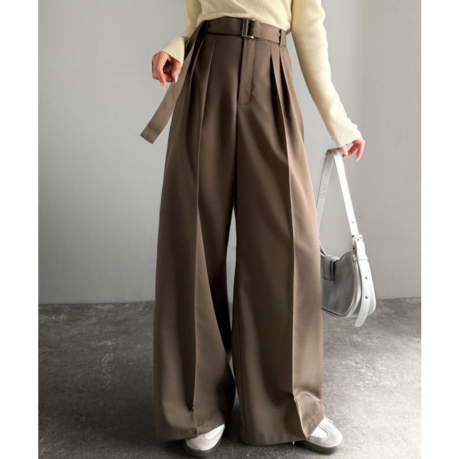 【 クラシカルエルフ classical elf 】ボトムス パンツ レディース ベルテッド ワイド ストレート イージー スラックスパンツ ベルト 付き | classicalelf | 13