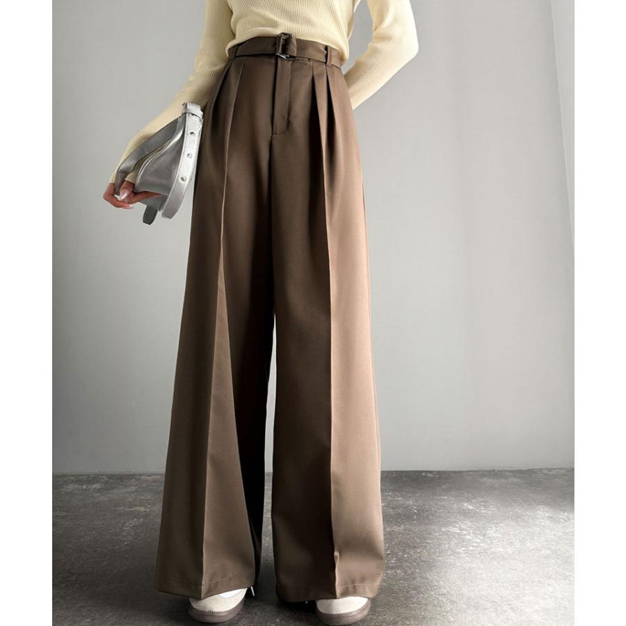 【 クラシカルエルフ classical elf 】ボトムス パンツ レディース ベルテッド ワイド ストレート イージー スラックスパンツ ベルト 付き | classicalelf | 14