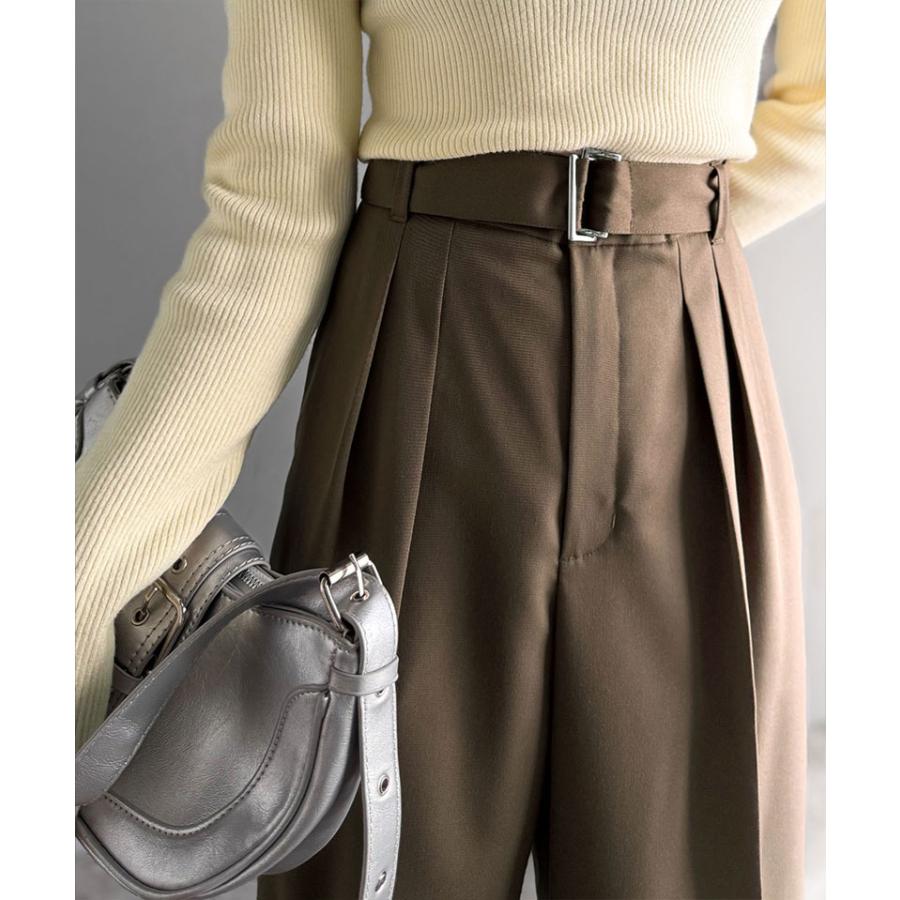 【 クラシカルエルフ classical elf 】ボトムス パンツ レディース ベルテッド ワイド ストレート イージー スラックスパンツ ベルト 付き | classicalelf | 15