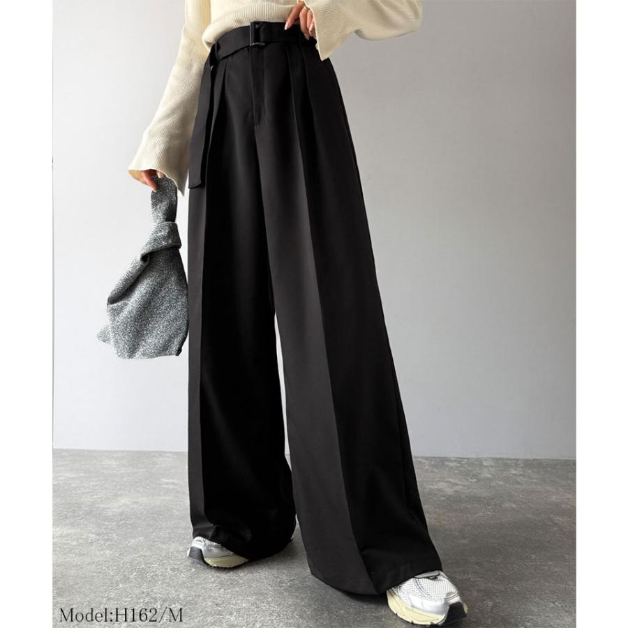 【 クラシカルエルフ classical elf 】ボトムス パンツ レディース ベルテッド ワイド ストレート イージー スラックスパンツ ベルト 付き | classicalelf | 02