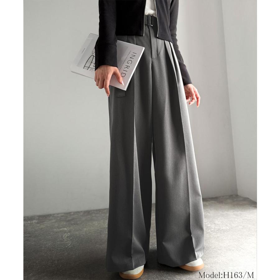 【 クラシカルエルフ classical elf 】ボトムス パンツ レディース ベルテッド ワイド ストレート イージー スラックスパンツ ベルト 付き | classicalelf | 07