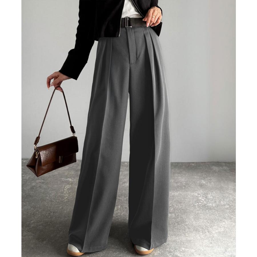 【 クラシカルエルフ classical elf 】ボトムス パンツ レディース ベルテッド ワイド ストレート イージー スラックスパンツ ベルト 付き | classicalelf | 08