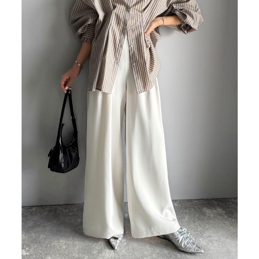 【 クラシカルエルフ classical elf 】 レディース ボトムス 秋 パンツ 体型カバー きれい見え ２タック ワイド スラックス セットアップ可能 ロングシーズン | classicalelf | 05