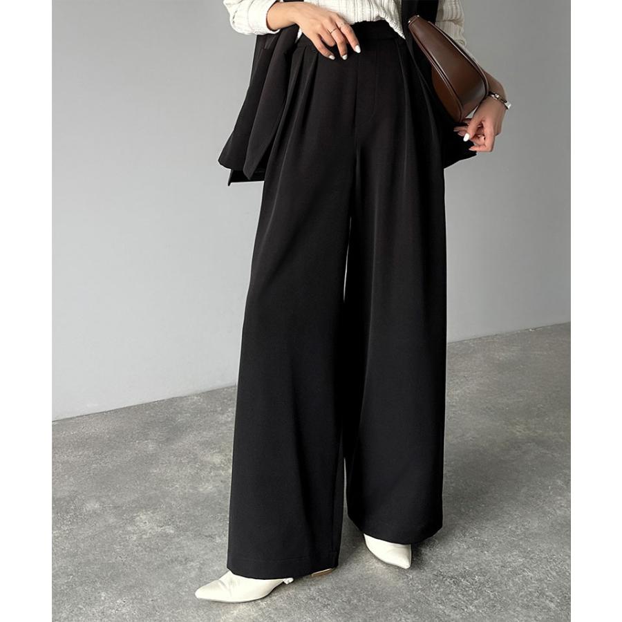 【 クラシカルエルフ classical elf 】 レディース ボトムス 秋 パンツ 体型カバー きれい見え ２タック ワイド スラックス セットアップ可能 ロングシーズン | classicalelf | 08
