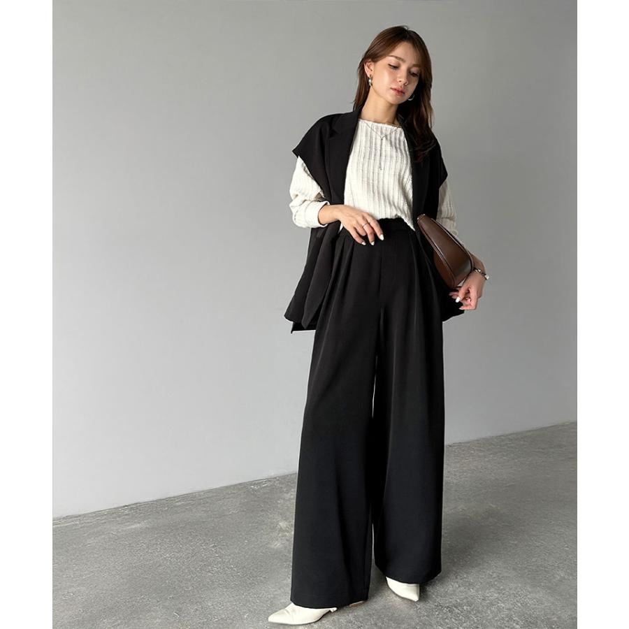 【 クラシカルエルフ classical elf 】 レディース ボトムス 秋 パンツ 体型カバー きれい見え ２タック ワイド スラックス セットアップ可能 ロングシーズン | classicalelf | 09