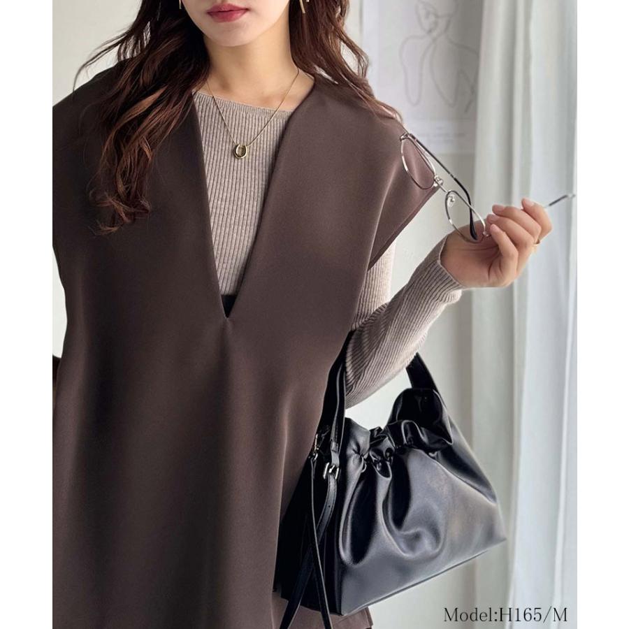 【 クラシカルエルフ classical elf 】トップス ベスト レディース 上品 ディープキーネック きちんと感 抜け感 キレイめ カジュアル セットアップ | classicalelf | 12