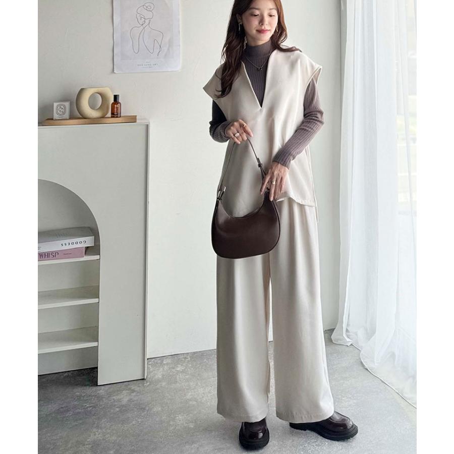 【 クラシカルエルフ classical elf 】トップス ベスト レディース 上品 ディープキーネック きちんと感 抜け感 キレイめ カジュアル セットアップ | classicalelf | 05