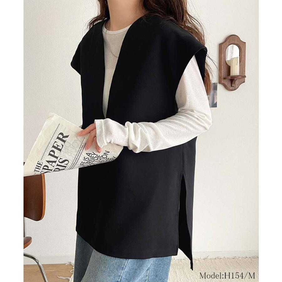 【 クラシカルエルフ classical elf 】トップス ベスト レディース 上品 ディープキーネック きちんと感 抜け感 キレイめ カジュアル セットアップ | classicalelf | 07