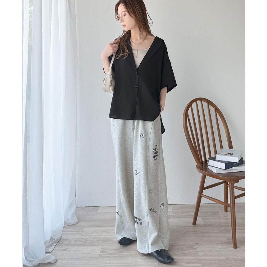 【 クラシカルエルフ classical elf 】 シャツ レディース 半袖 襟 トップス ヴィンテージ ライク シアーシャツ 開襟 ブラウス 半袖 ゆるっと | classicalelf | 11