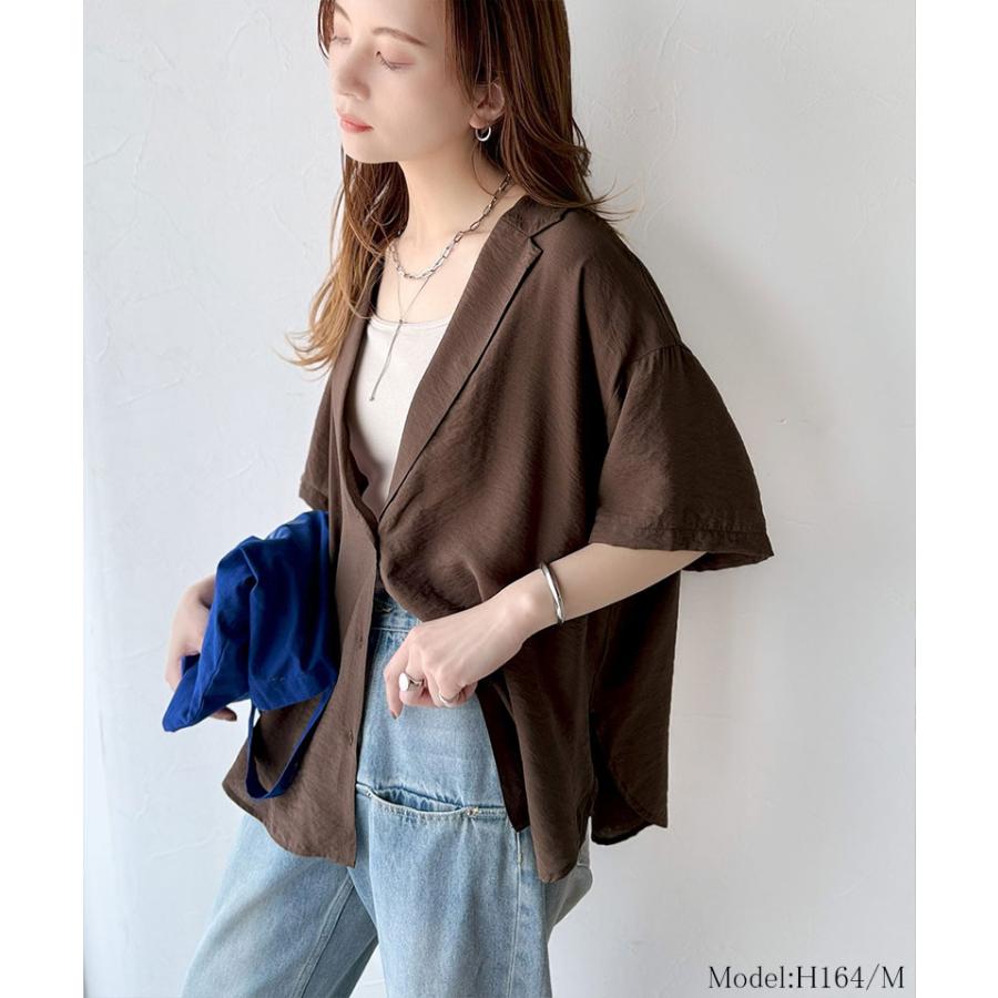 【 クラシカルエルフ classical elf 】 シャツ レディース 半袖 襟 トップス ヴィンテージ ライク シアーシャツ 開襟 ブラウス 半袖 ゆるっと | classicalelf | 12