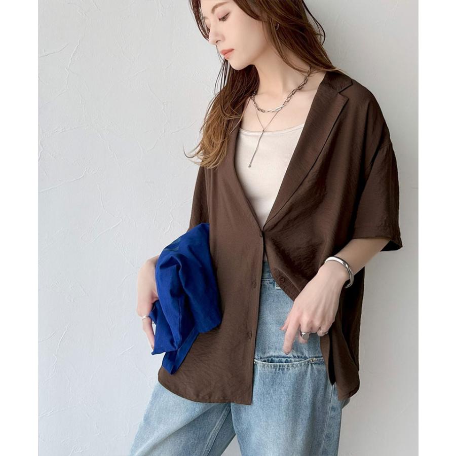 【 クラシカルエルフ classical elf 】 シャツ レディース 半袖 襟 トップス ヴィンテージ ライク シアーシャツ 開襟 ブラウス 半袖 ゆるっと | classicalelf | 13