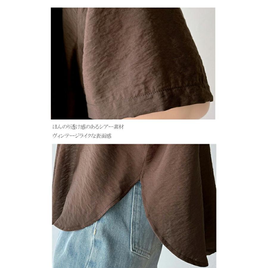 【 クラシカルエルフ classical elf 】 シャツ レディース 半袖 襟 トップス ヴィンテージ ライク シアーシャツ 開襟 ブラウス 半袖 ゆるっと | classicalelf | 16