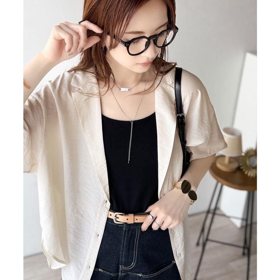 【 クラシカルエルフ classical elf 】 シャツ レディース 半袖 襟 トップス ヴィンテージ ライク シアーシャツ 開襟 ブラウス 半袖 ゆるっと | classicalelf | 04