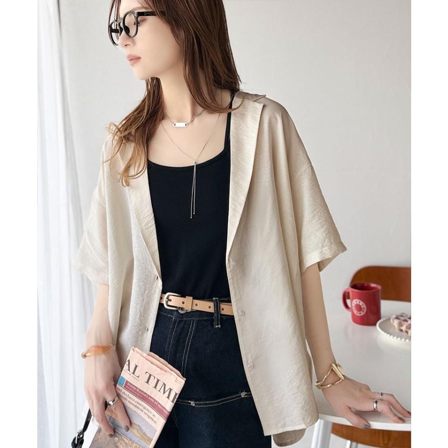 【 クラシカルエルフ classical elf 】 シャツ レディース 半袖 襟 トップス ヴィンテージ ライク シアーシャツ 開襟 ブラウス 半袖 ゆるっと | classicalelf | 05