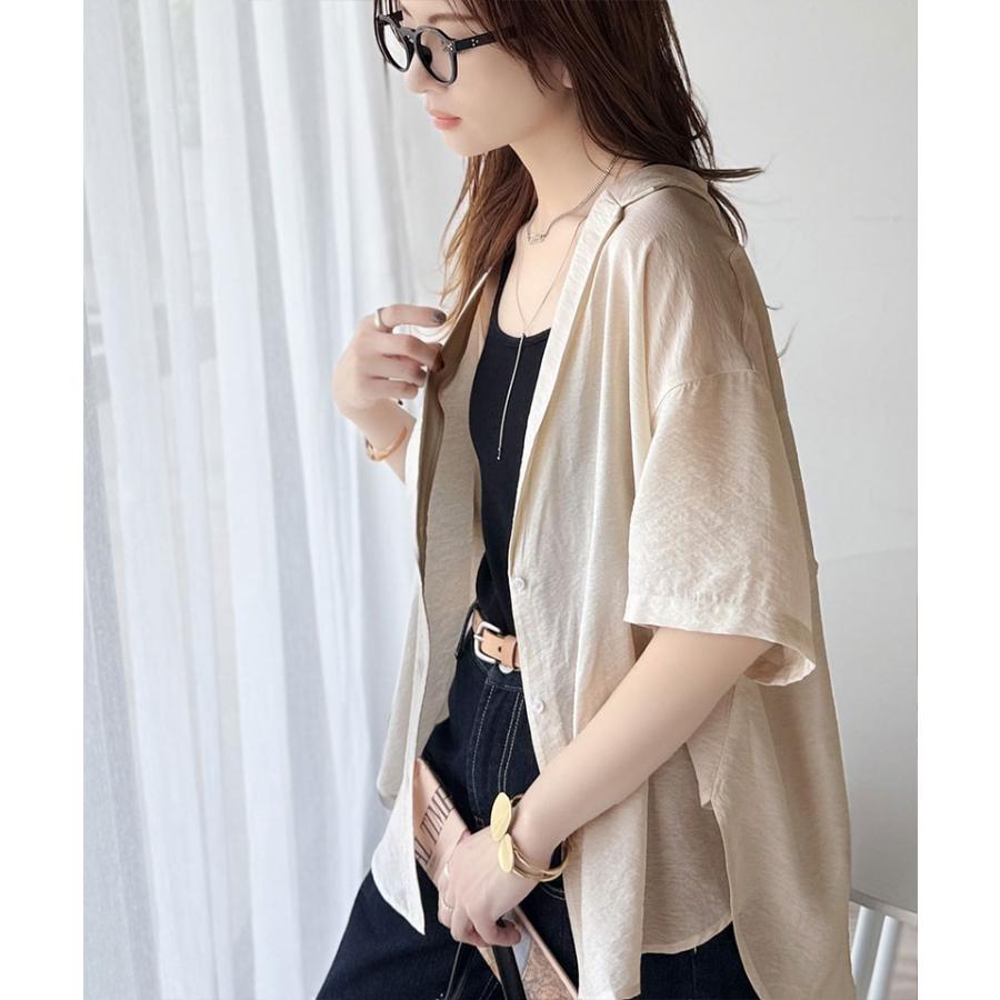 【 クラシカルエルフ classical elf 】 シャツ レディース 半袖 襟 トップス ヴィンテージ ライク シアーシャツ 開襟 ブラウス 半袖 ゆるっと | classicalelf | 06