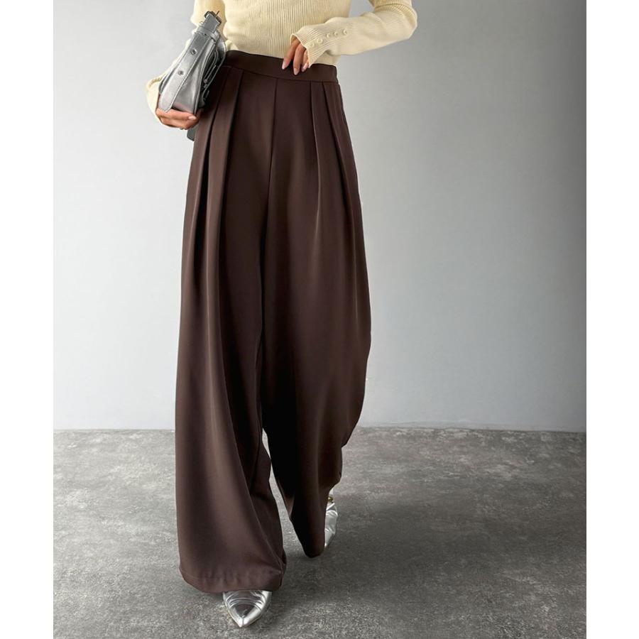【 クラシカルエルフ classical elf 】ワイドパンツ レディース きれいめ ボトムス パンツ レディース 上品見え とろみ 素材 フロント 2タック スラックス | classicalelf | 10