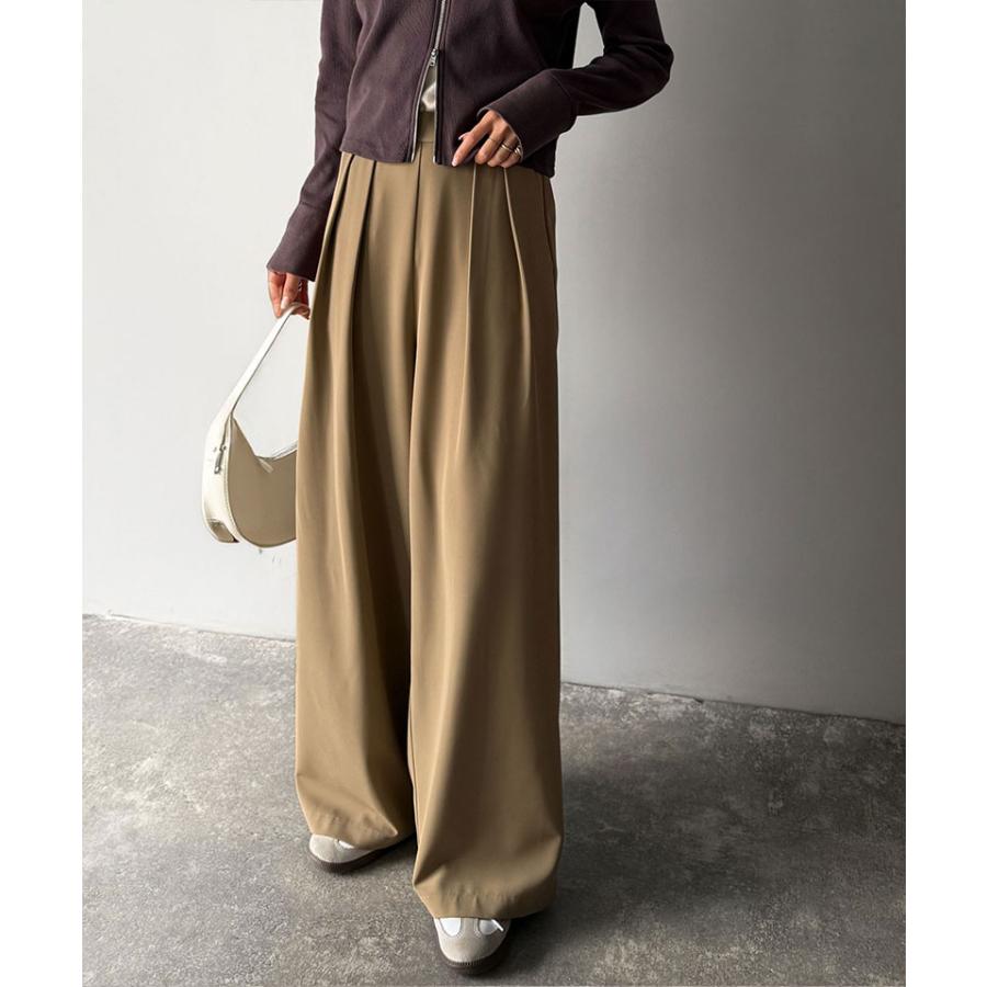 【 クラシカルエルフ classical elf 】ワイドパンツ レディース きれいめ ボトムス パンツ レディース 上品見え とろみ 素材 フロント 2タック スラックス | classicalelf | 14