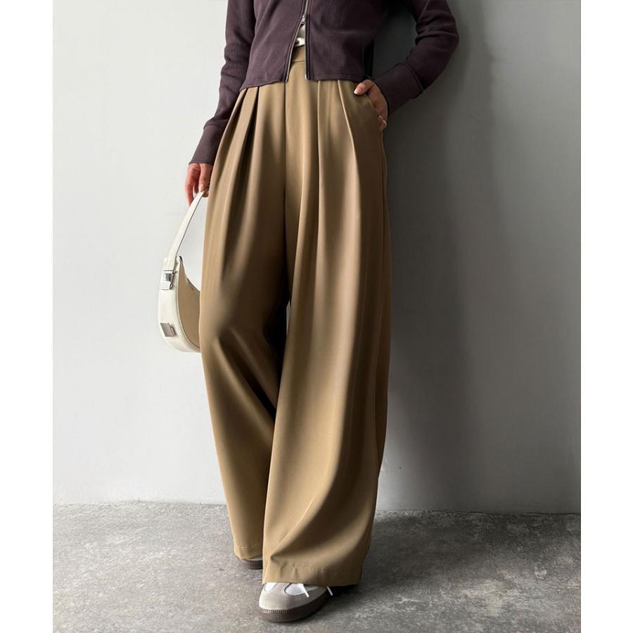 【 クラシカルエルフ classical elf 】ワイドパンツ レディース きれいめ ボトムス パンツ レディース 上品見え とろみ 素材 フロント 2タック スラックス | classicalelf | 15