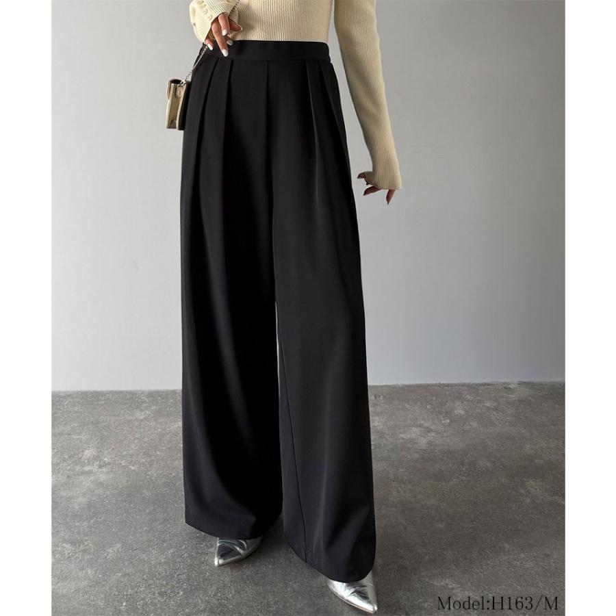 【 クラシカルエルフ classical elf 】ワイドパンツ レディース きれいめ ボトムス パンツ レディース 上品見え とろみ 素材 フロント 2タック スラックス | classicalelf | 02
