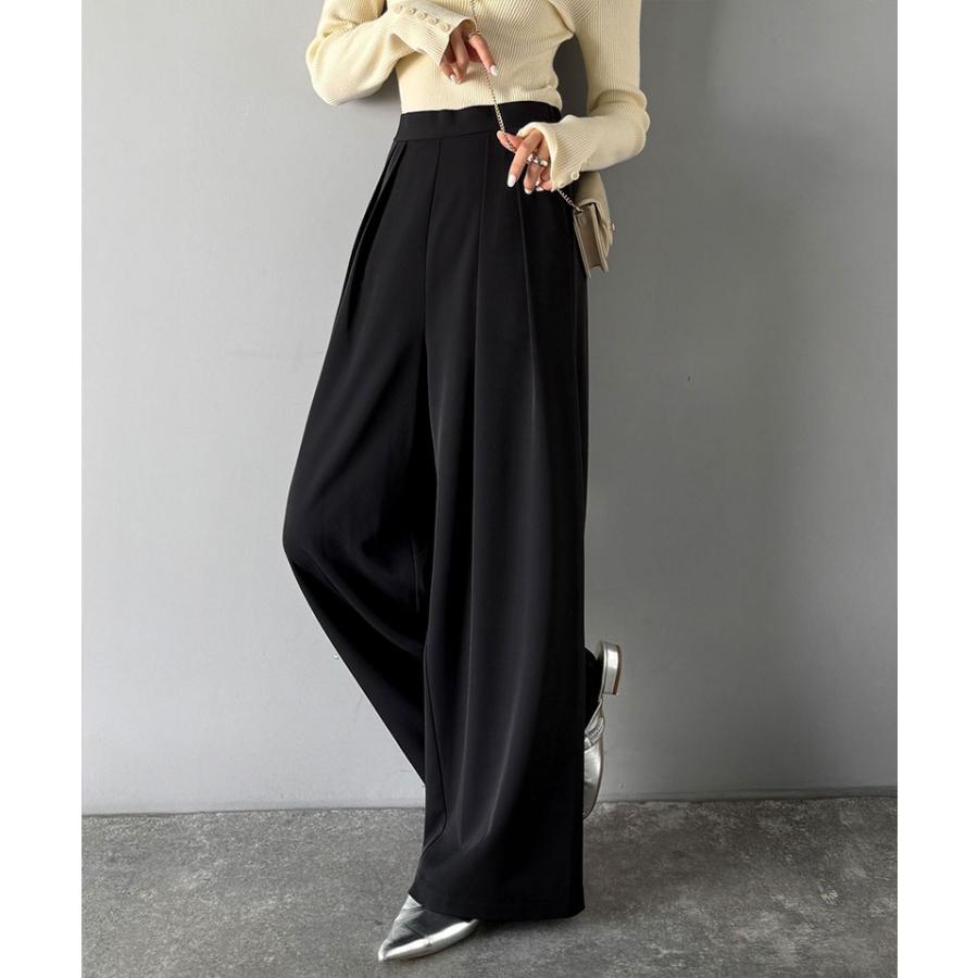 【 クラシカルエルフ classical elf 】ワイドパンツ レディース きれいめ ボトムス パンツ レディース 上品見え とろみ 素材 フロント 2タック スラックス | classicalelf | 03