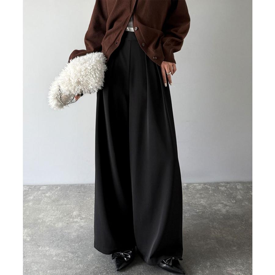 【 クラシカルエルフ classical elf 】ワイドパンツ レディース きれいめ ボトムス パンツ レディース 上品見え とろみ 素材 フロント 2タック スラックス | classicalelf | 06