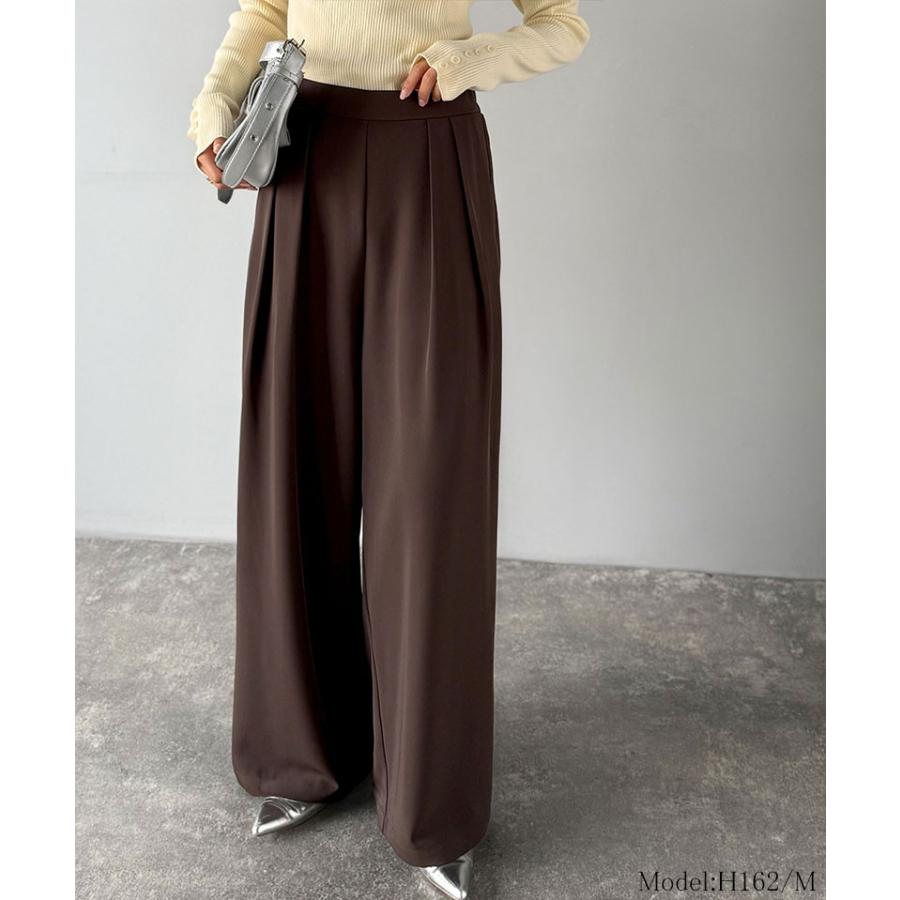 【 クラシカルエルフ classical elf 】ワイドパンツ レディース きれいめ ボトムス パンツ レディース 上品見え とろみ 素材 フロント 2タック スラックス | classicalelf | 07
