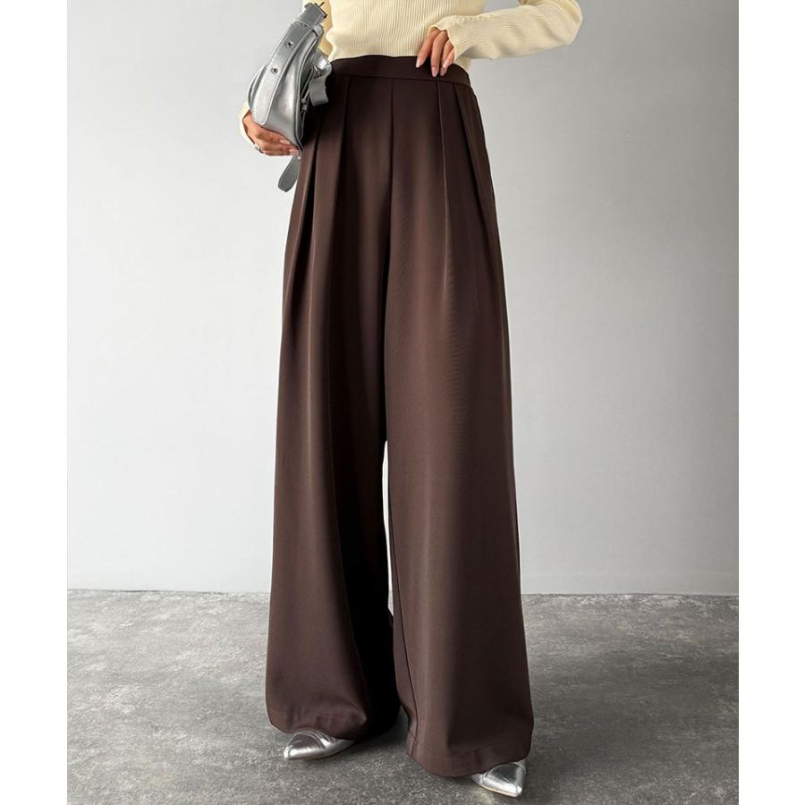 【 クラシカルエルフ classical elf 】ワイドパンツ レディース きれいめ ボトムス パンツ レディース 上品見え とろみ 素材 フロント 2タック スラックス | classicalelf | 08