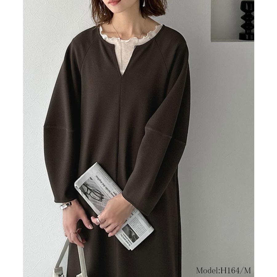 【 クラシカルエルフ classical elf 】ワンピース 秋冬 きれいめ レディース ランタンスリーブ キーネック 清楚 フェミニン 上品 シンプル ふんわり袖 | classicalelf | 11