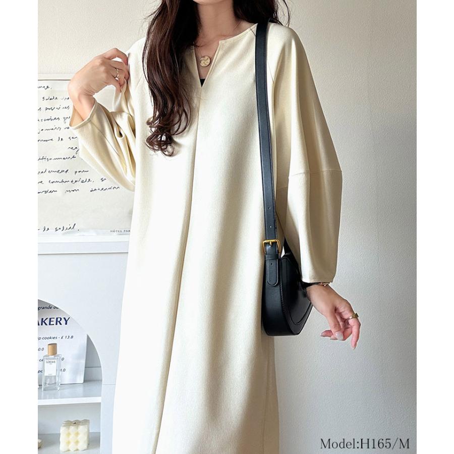 【 クラシカルエルフ classical elf 】ワンピース 秋冬 きれいめ レディース ランタンスリーブ キーネック 清楚 フェミニン 上品 シンプル ふんわり袖 | classicalelf | 02