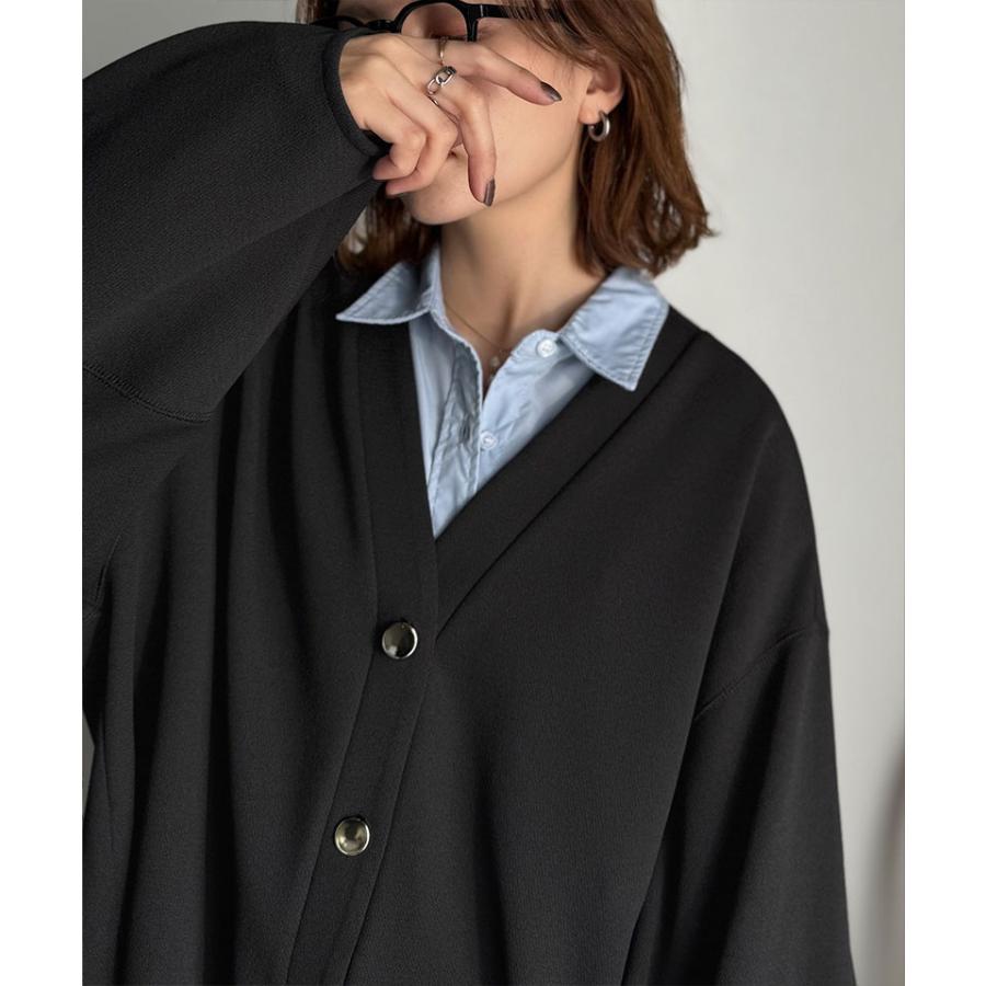 【 クラシカルエルフ classical elf 】カーディガン レディース 秋 トップス ランタンスリーブ ゴールド ボタン V ネック カーデ 羽織り オーバーサイ | classicalelf | 08