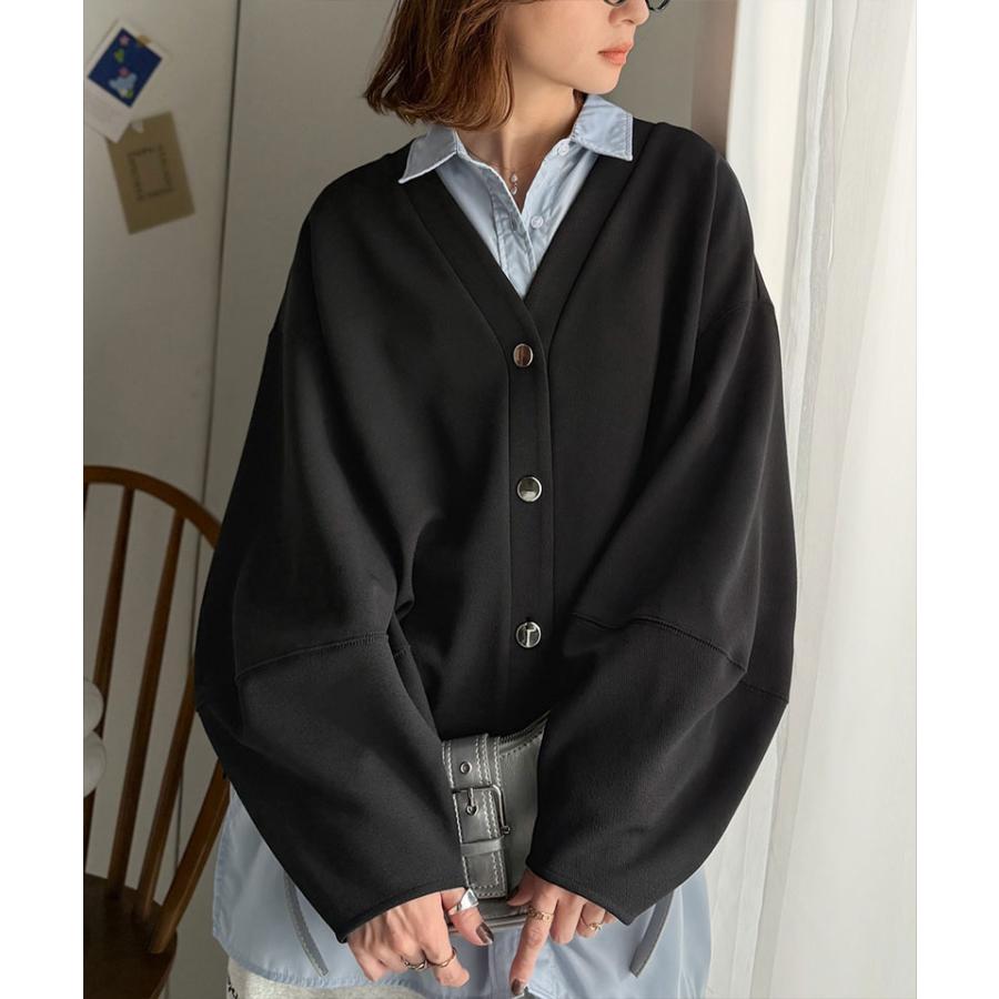 【 クラシカルエルフ classical elf 】カーディガン レディース 秋 トップス ランタンスリーブ ゴールド ボタン V ネック カーデ 羽織り オーバーサイ | classicalelf | 09