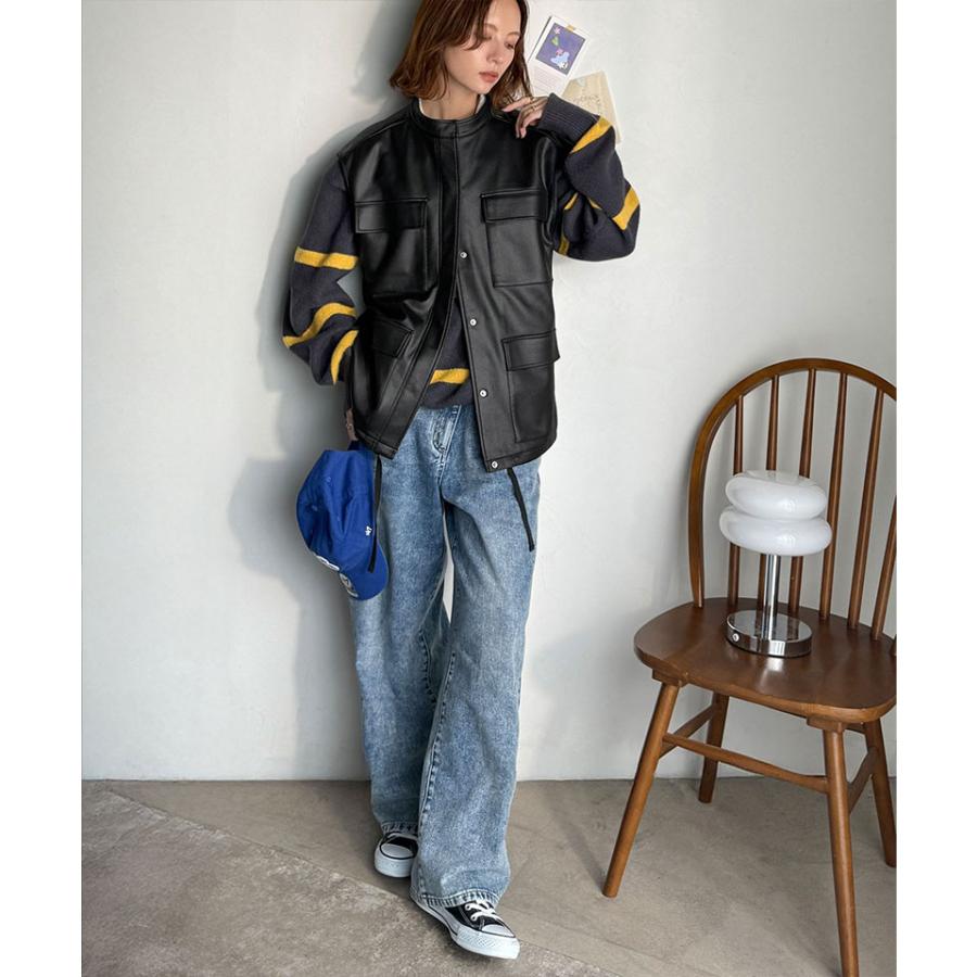 【 クラシカルエルフ classical elf 】ベスト レディース 秋冬 トップス 羽織るだけでモードな存在感 BIG ポケット レザー風 加工 スエード | classicalelf | 12