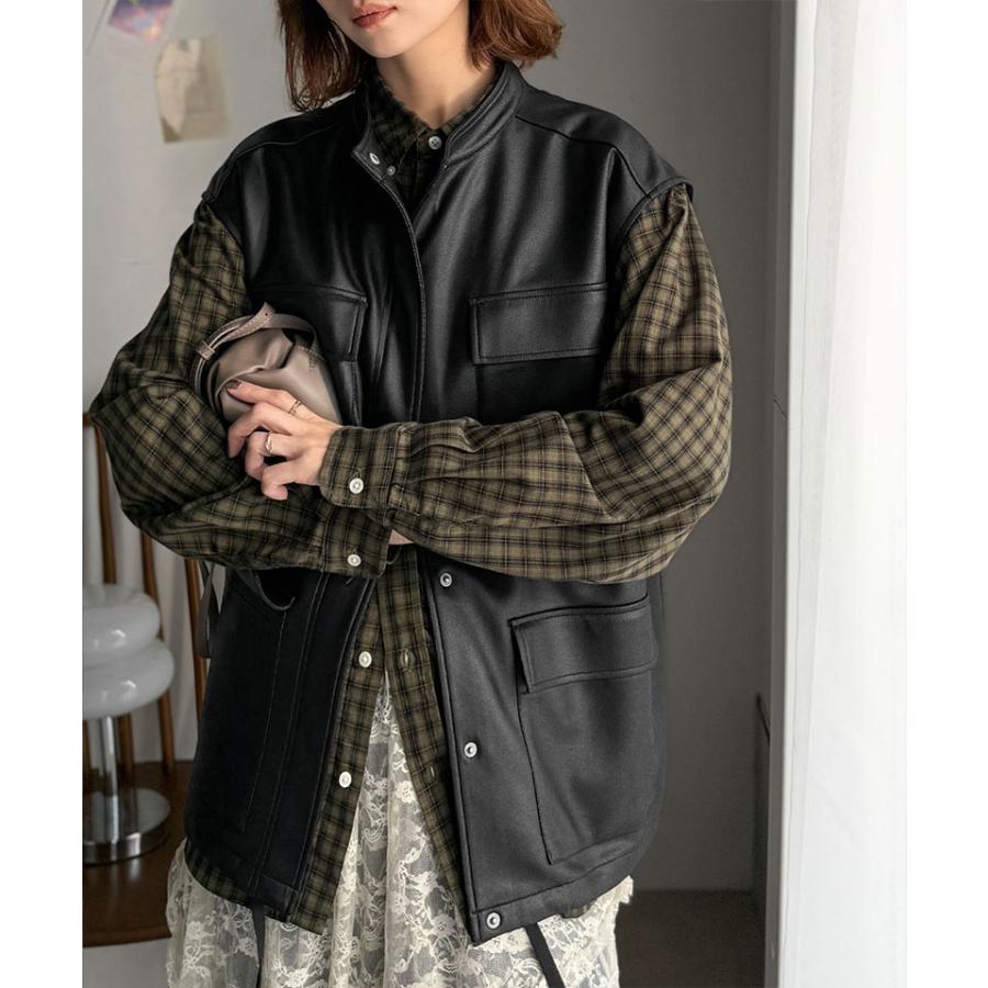 【 クラシカルエルフ classical elf 】ベスト レディース 秋冬 トップス 羽織るだけでモードな存在感 BIG ポケット レザー風 加工 スエード | classicalelf | 14