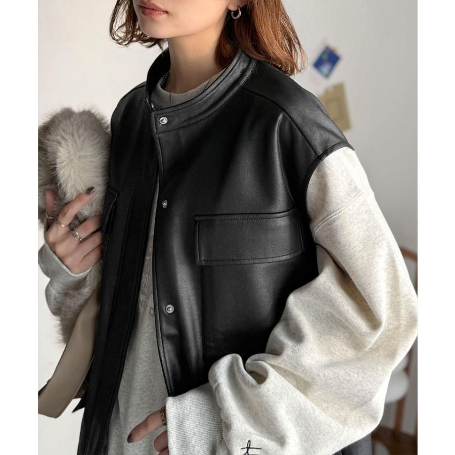 【 クラシカルエルフ classical elf 】ベスト レディース 秋冬 トップス 羽織るだけでモードな存在感 BIG ポケット レザー風 加工 スエード | classicalelf | 03