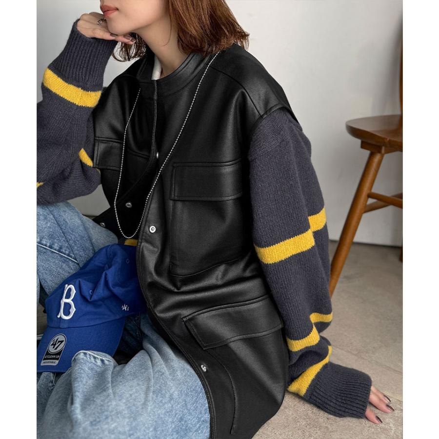 【 クラシカルエルフ classical elf 】ベスト レディース 秋冬 トップス 羽織るだけでモードな存在感 BIG ポケット レザー風 加工 スエード | classicalelf | 09