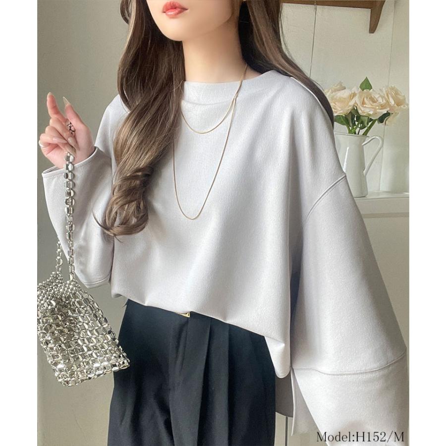 【 クラシカルエルフ classical elf 】トップス レディース きれいめ 長袖 Tシャツ ゆったり シルエット ランタン スリーブ カットジョーゼット | classicalelf | 10