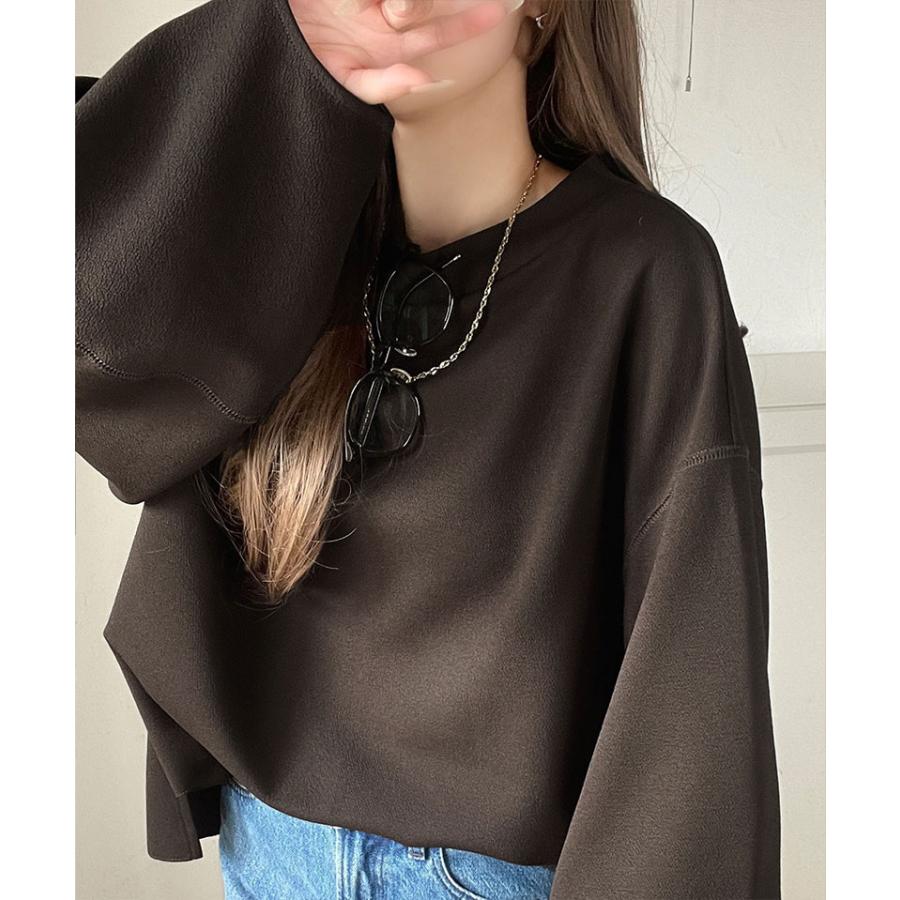 【 クラシカルエルフ classical elf 】トップス レディース きれいめ 長袖 Tシャツ ゆったり シルエット ランタン スリーブ カットジョーゼット | classicalelf | 15