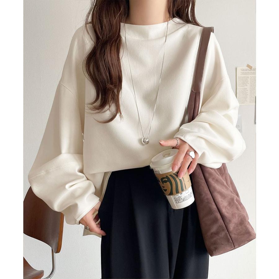 【 クラシカルエルフ classical elf 】トップス レディース きれいめ 長袖 Tシャツ ゆったり シルエット ランタン スリーブ カットジョーゼット | classicalelf | 03