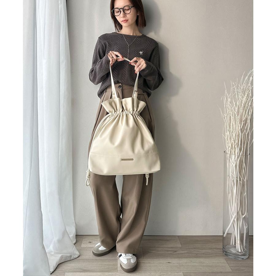 【 クラシカルエルフ classical elf 】バッグ トートバッグ レディース フェイクレザー ビッグトートバッグ 巾着型 大容量 きちんと感 可愛らしい 通勤 | classicalelf | 03