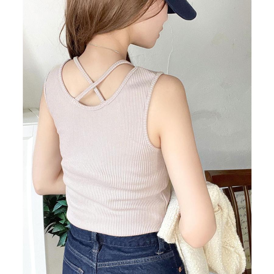 トップス タンクトップ レディース テレコリブ素材 お洒落映え カジュアル キレイめ 華奢見え やわらかい コットンミックス 上品 インナー ストレスフリー | classicalelf | 14