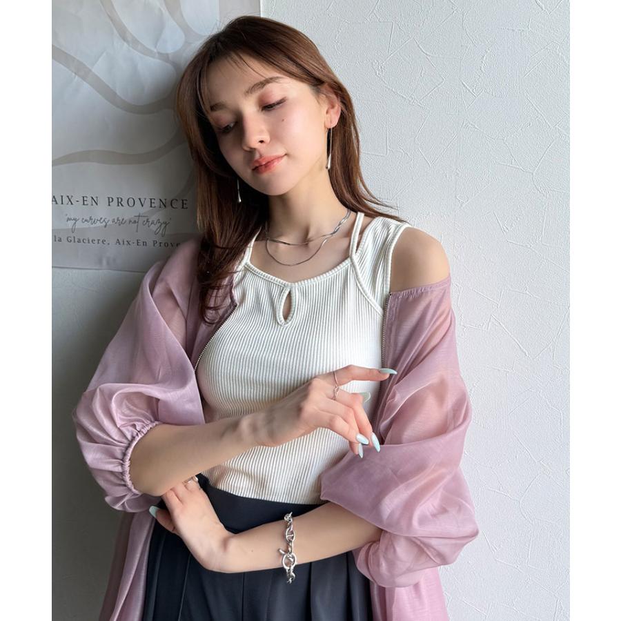 トップス タンクトップ レディース テレコリブ素材 お洒落映え カジュアル キレイめ 華奢見え やわらかい コットンミックス 上品 インナー ストレスフリー | classicalelf | 03